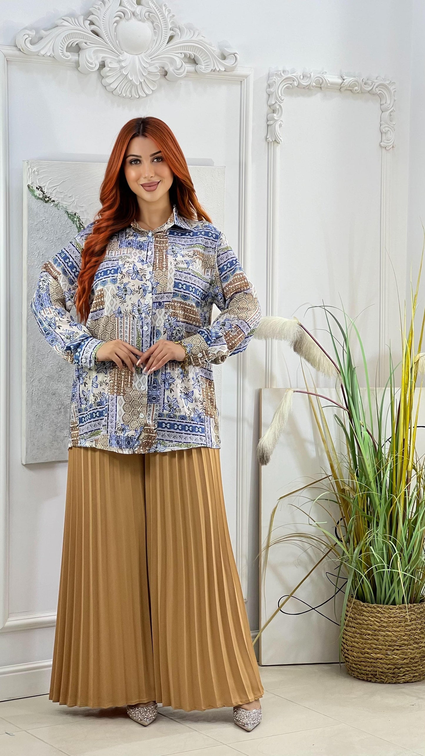 Ensemble pantalon plissé