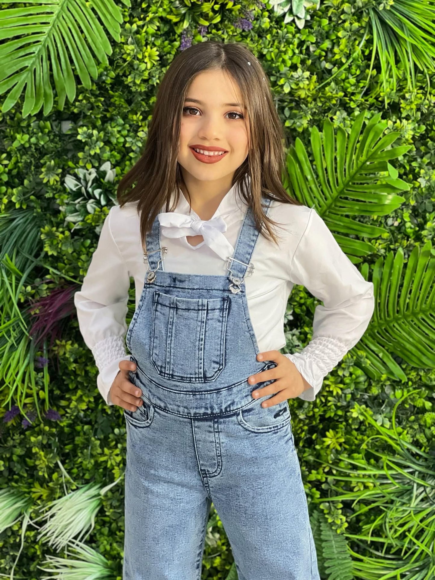 Salopette jeans fillette