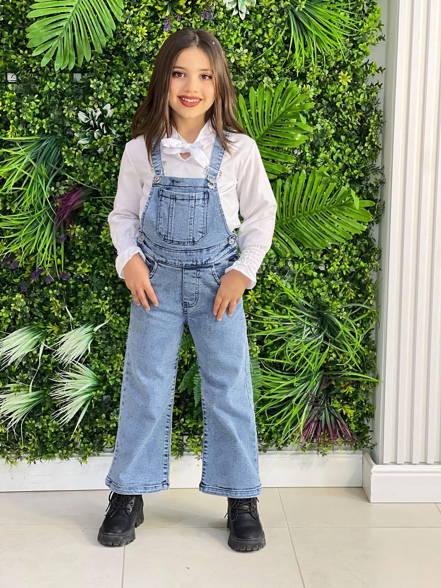 Salopette jeans fillette