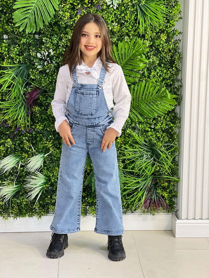 Salopette jeans fillette