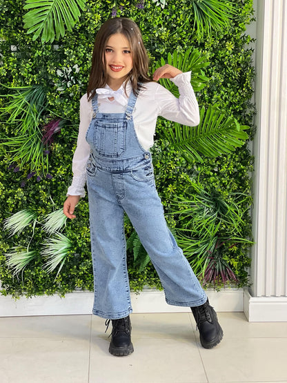 Salopette jeans fillette