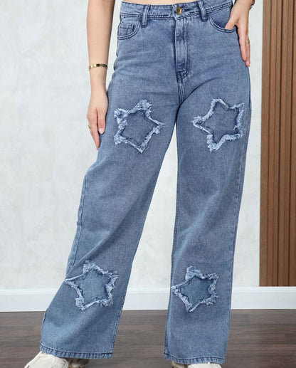 Jeans baggy motif étoile
