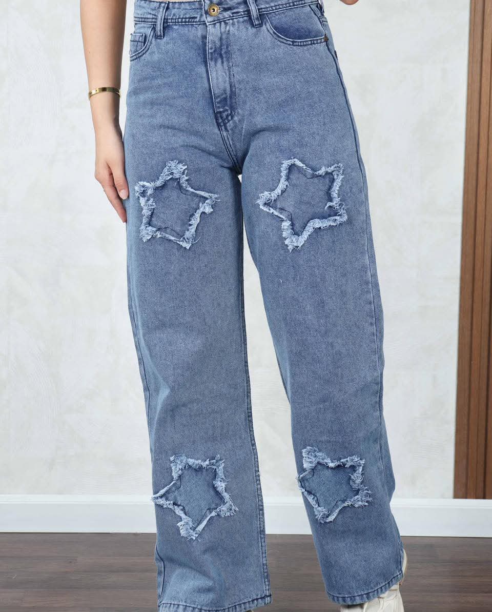 Jeans baggy motif étoile