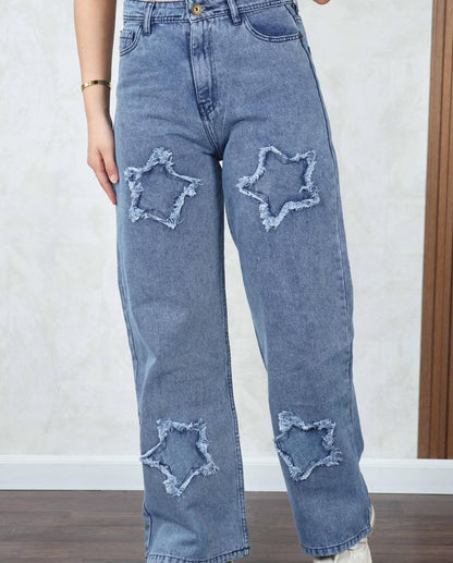Jeans baggy motif étoile