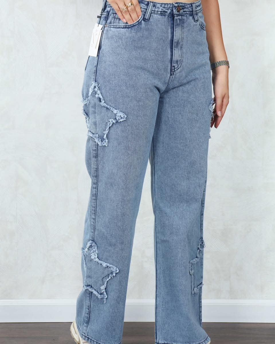 Jeans baggy motif étoile