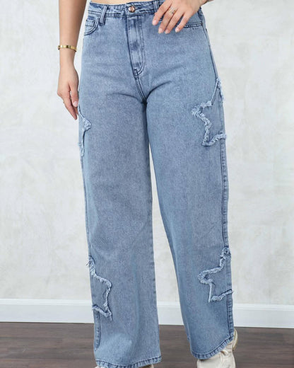 Jeans baggy motif étoile