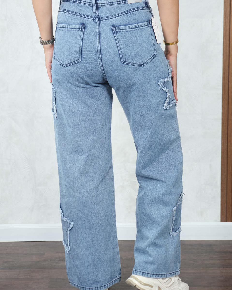 Jeans baggy motif étoile