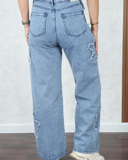 Jeans baggy motif étoile
