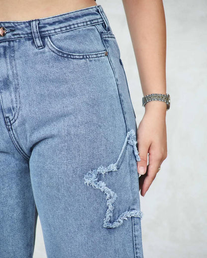 Jeans baggy motif étoile
