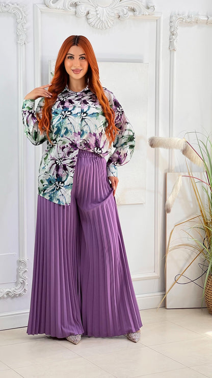 Ensemble pantalon plissé