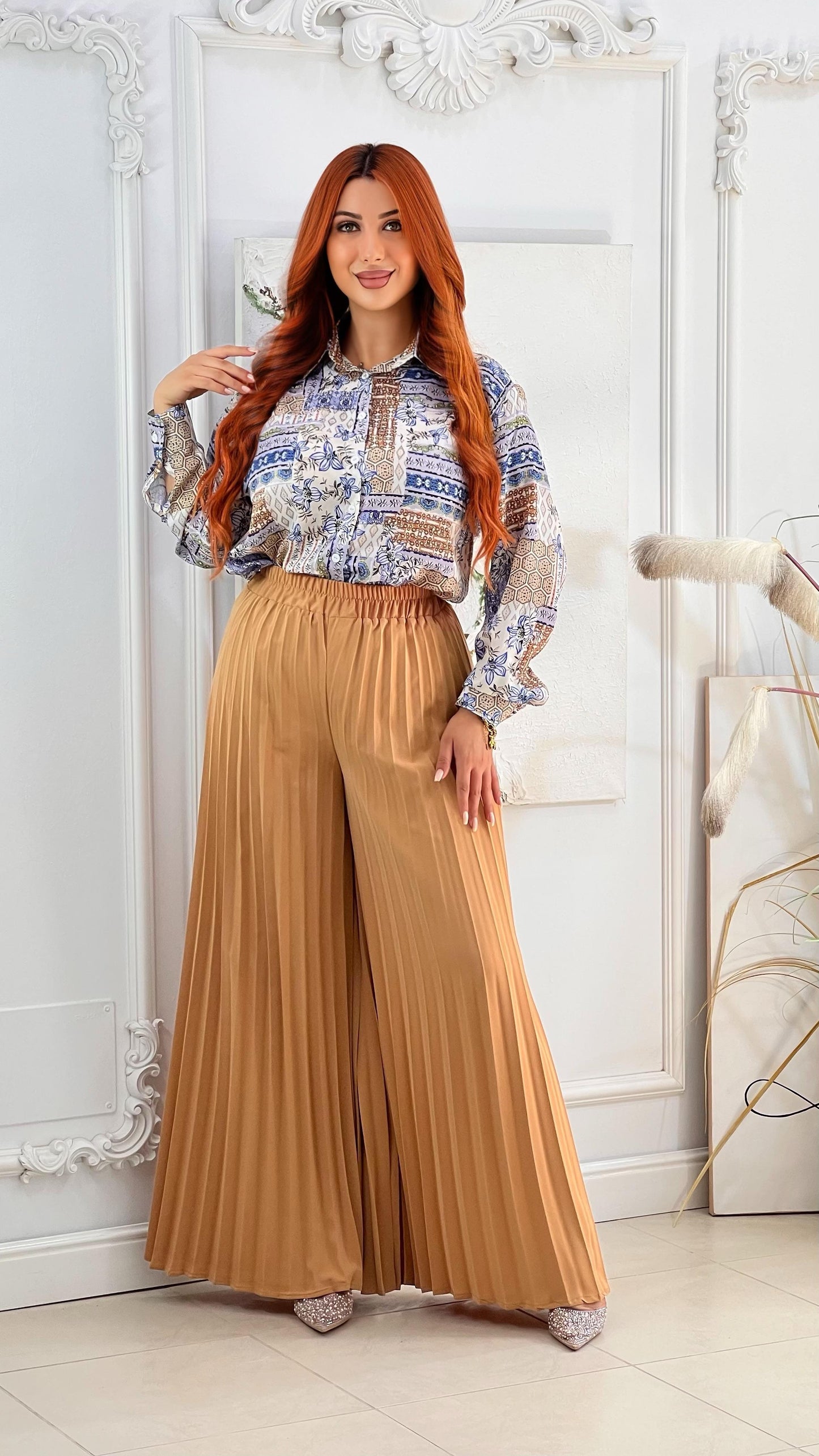 Ensemble pantalon plissé