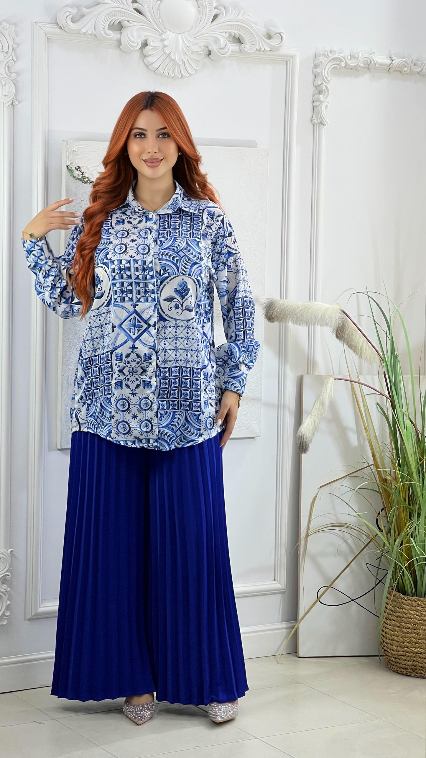 Ensemble pantalon plissé