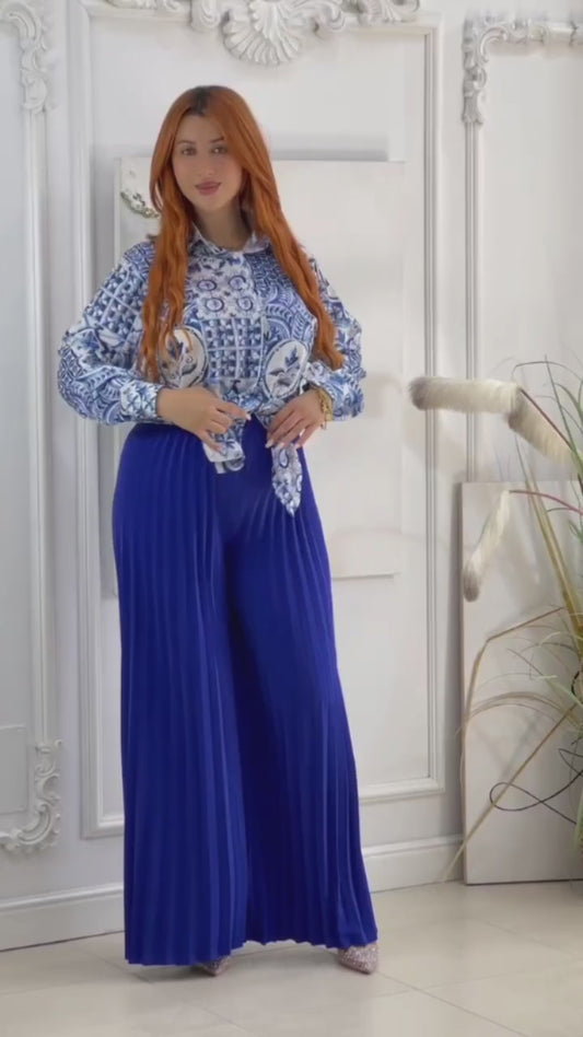 Ensemble pantalon plissé