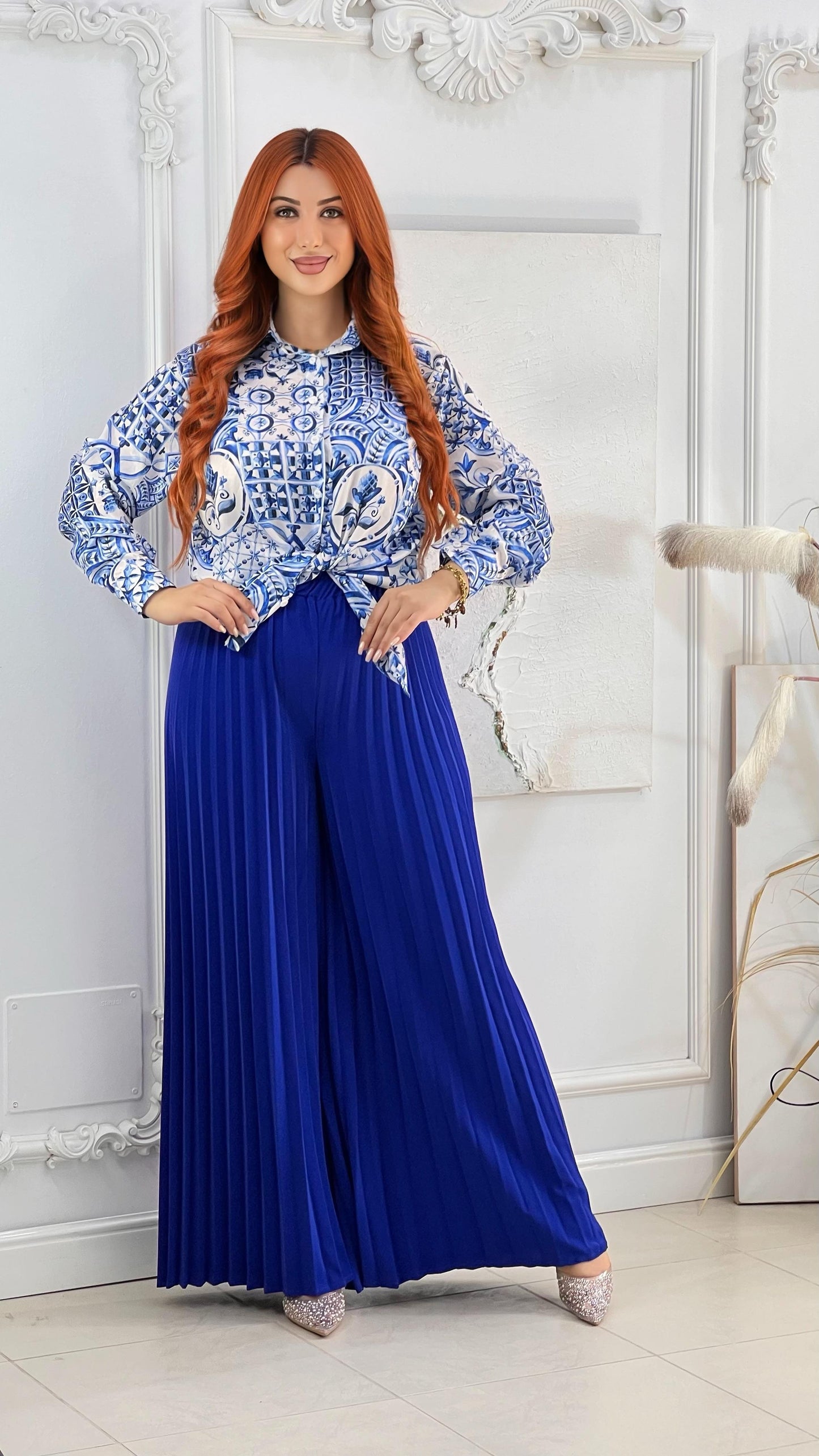 Ensemble pantalon plissé