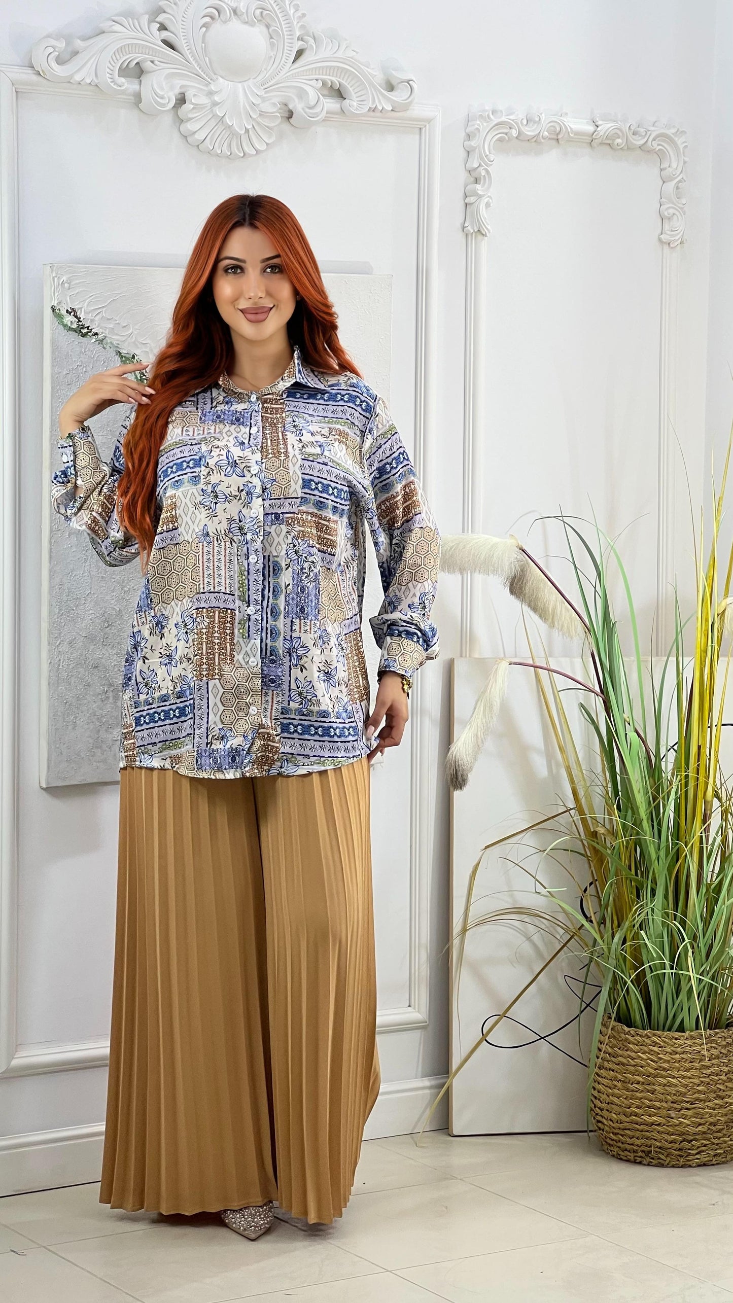 Ensemble pantalon plissé