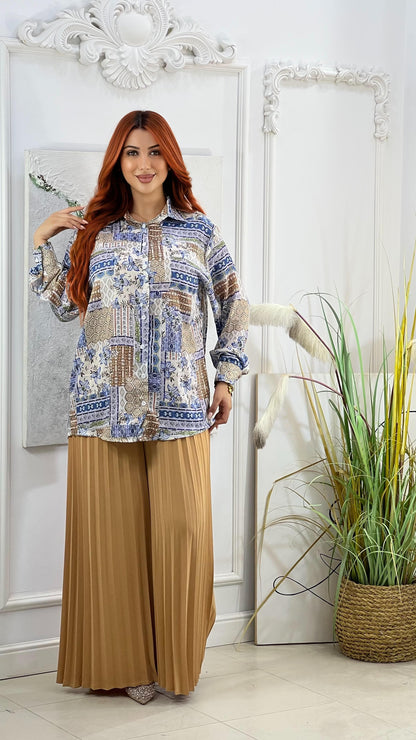 Ensemble pantalon plissé